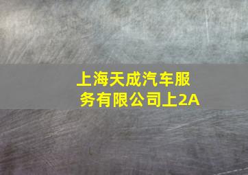 上海天成汽车服务有限公司上2A