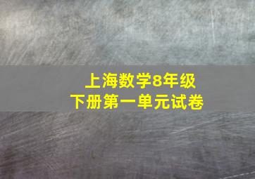 上海数学8年级下册第一单元试卷