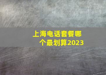 上海电话套餐哪个最划算2023