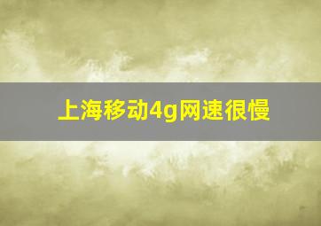 上海移动4g网速很慢