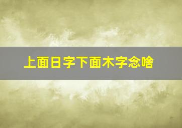 上面日字下面木字念啥