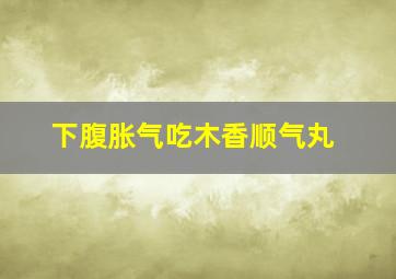 下腹胀气吃木香顺气丸