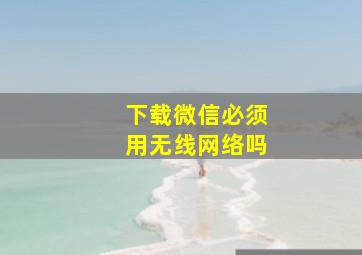 下载微信必须用无线网络吗