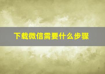 下载微信需要什么步骤