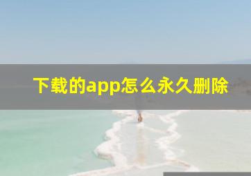 下载的app怎么永久删除