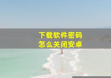 下载软件密码怎么关闭安卓