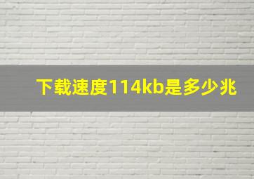 下载速度114kb是多少兆