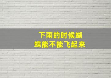 下雨的时候蝴蝶能不能飞起来