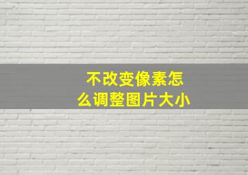 不改变像素怎么调整图片大小