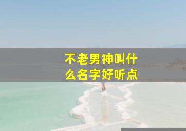 不老男神叫什么名字好听点