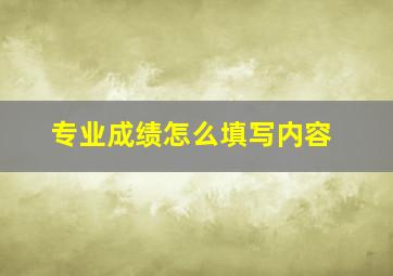 专业成绩怎么填写内容