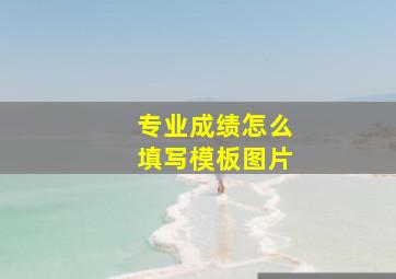 专业成绩怎么填写模板图片