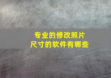 专业的修改照片尺寸的软件有哪些