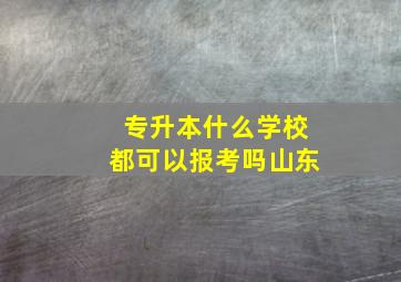 专升本什么学校都可以报考吗山东