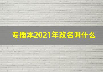 专插本2021年改名叫什么