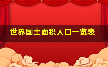 世界国土面积人口一览表