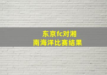 东京fc对湘南海洋比赛结果