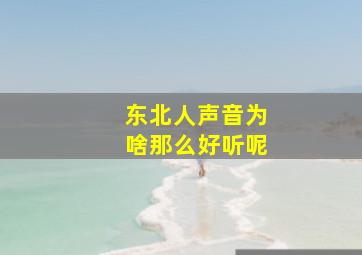 东北人声音为啥那么好听呢