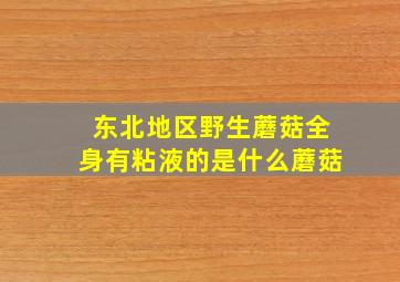 东北地区野生蘑菇全身有粘液的是什么蘑菇