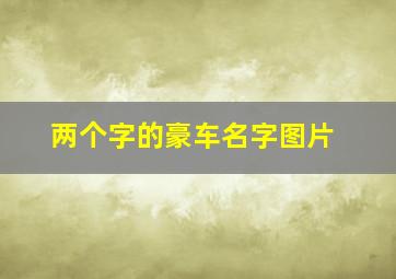 两个字的豪车名字图片