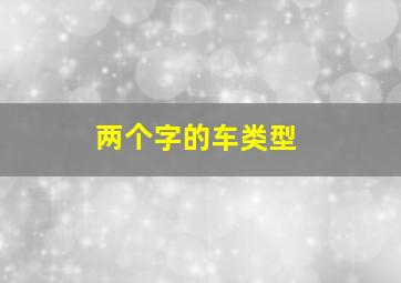 两个字的车类型