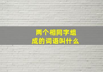 两个相同字组成的词语叫什么