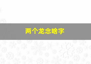 两个龙念啥字