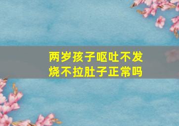 两岁孩子呕吐不发烧不拉肚子正常吗