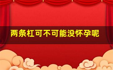 两条杠可不可能没怀孕呢