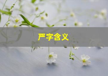 严字含义