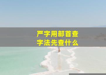 严字用部首查字法先查什么