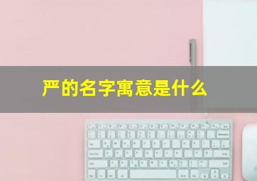 严的名字寓意是什么