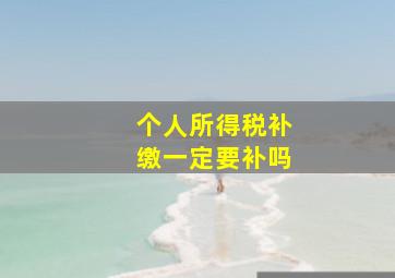 个人所得税补缴一定要补吗