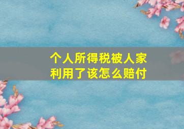 个人所得税被人家利用了该怎么赔付