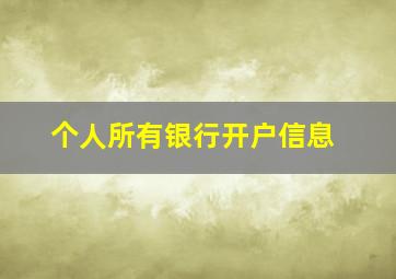 个人所有银行开户信息