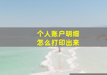 个人账户明细怎么打印出来