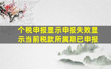 个税申报显示申报失败显示当前税款所属期已申报