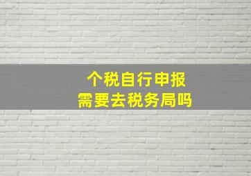 个税自行申报需要去税务局吗