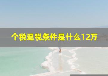 个税退税条件是什么12万