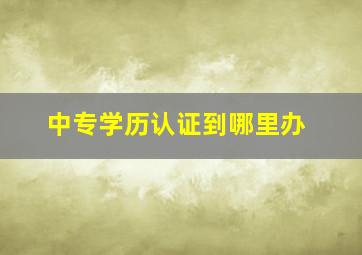 中专学历认证到哪里办