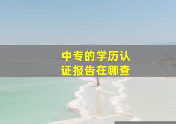 中专的学历认证报告在哪查