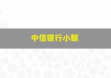 中信银行小额