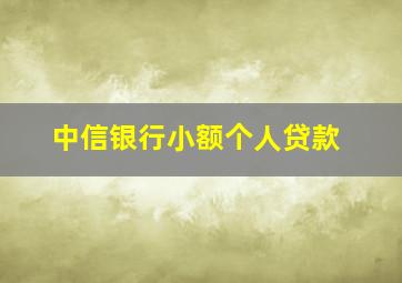 中信银行小额个人贷款