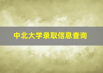 中北大学录取信息查询