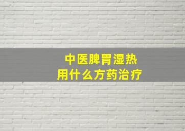 中医脾胃湿热用什么方药治疗