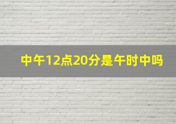 中午12点20分是午时中吗