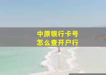 中原银行卡号怎么查开户行