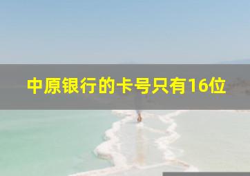 中原银行的卡号只有16位