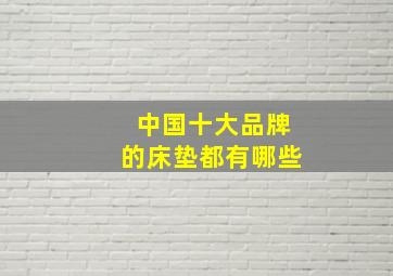 中国十大品牌的床垫都有哪些