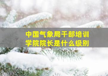 中国气象局干部培训学院院长是什么级别